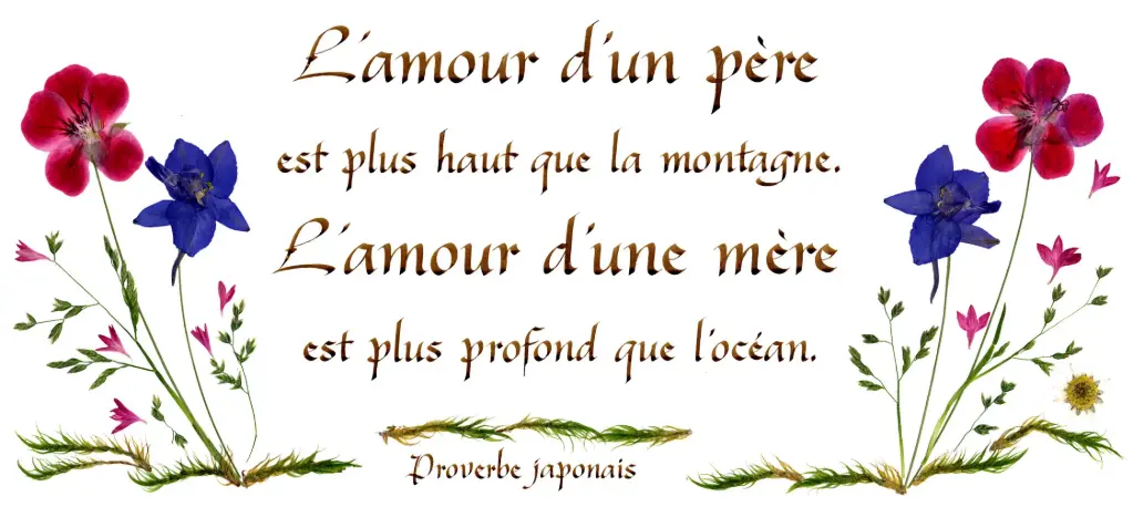 Kaart serie 'Citations - L'Amour' - 'L'amour d'un père ...' - 10,5x21cm + envel.