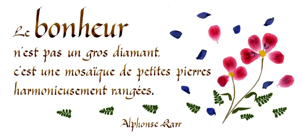 Carte série 'Citations - Le Bonheur' - 'Le bonheur n'est pas un gros diamant...' - 10,5x21cm + envel.