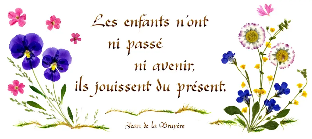 Kaart serie 'Citations - La Vie' - 'Les enfants n'ont ni passé...' - 10,5x21cm + envel.