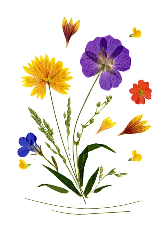 Carte double série 'Fleurs séchées' - model 013 - 10x15cm + envel.