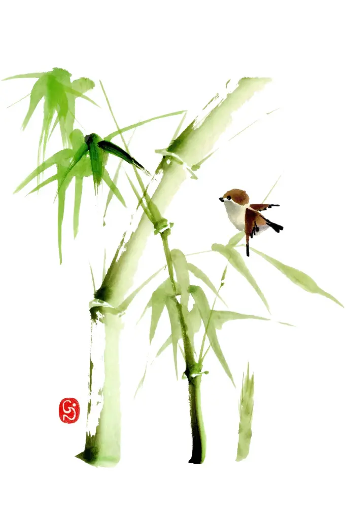 Dubbelkaart serie 'Japonaise' - Bambous 017 - 10x15cm + envel.