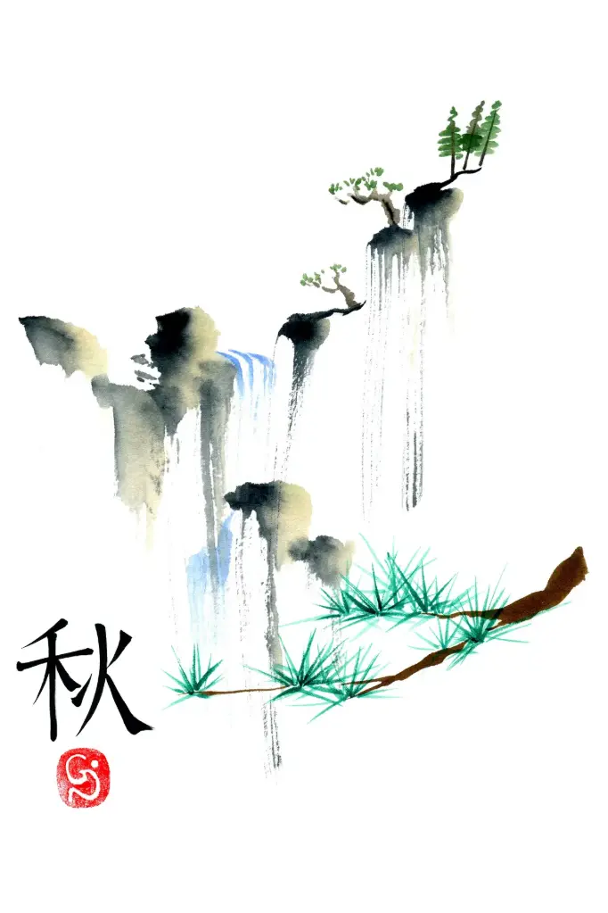 Carte double série 'Japonaise' - L'Automne 047 - 10x15cm + envel.