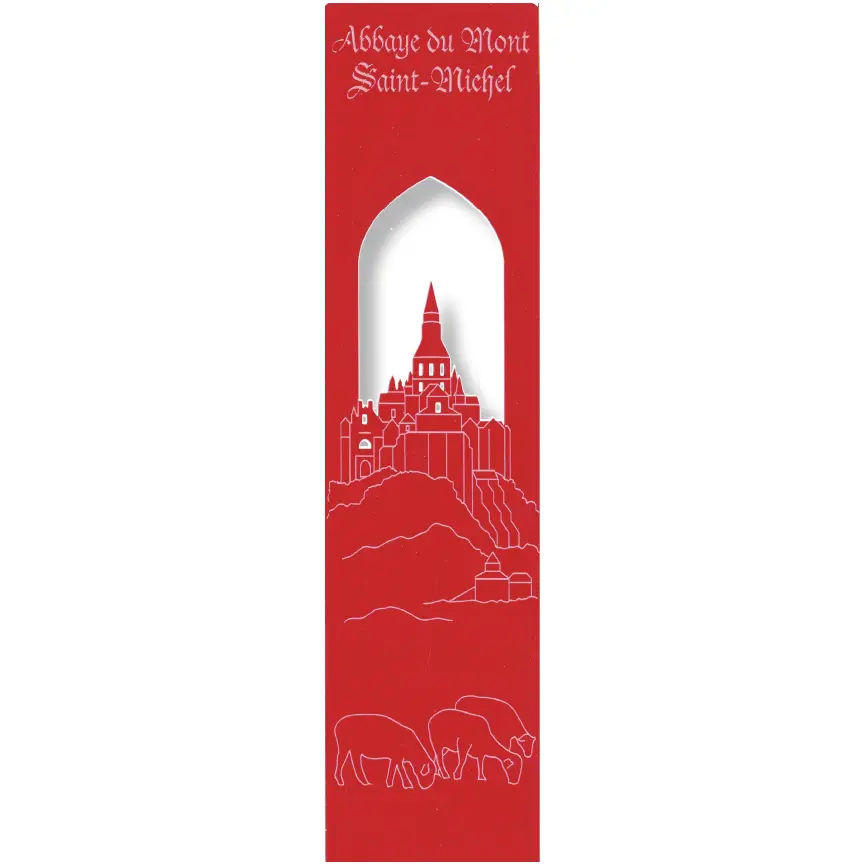 Marque-page découpé - Abbaye Mont Saint-Michel - assorti (52,5x210mm)