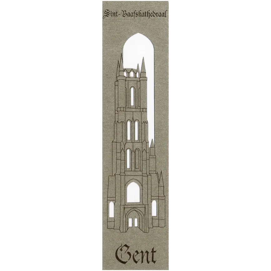 Bladwijzer gelaserd - Sint-Baafskath. Gent - assorti (52,5x210mm)