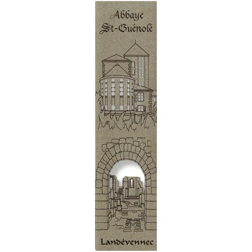 Marque-page découpé - Abbaye St-Guénolé - assorti (52,5x210mm)