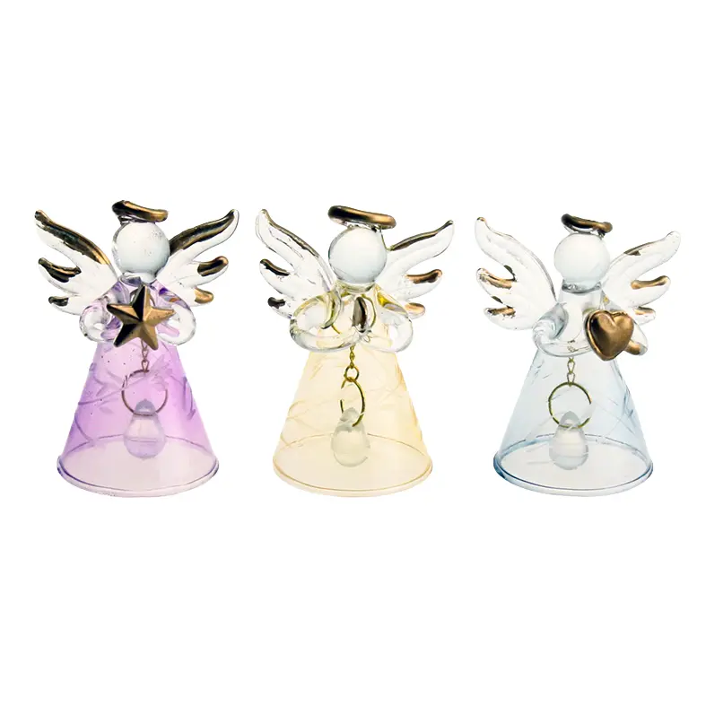 Lot de 6 anges en verre - assorti (40x60mm)