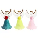 Box with 6 glass angel/rose - assorti (35x60mm)
