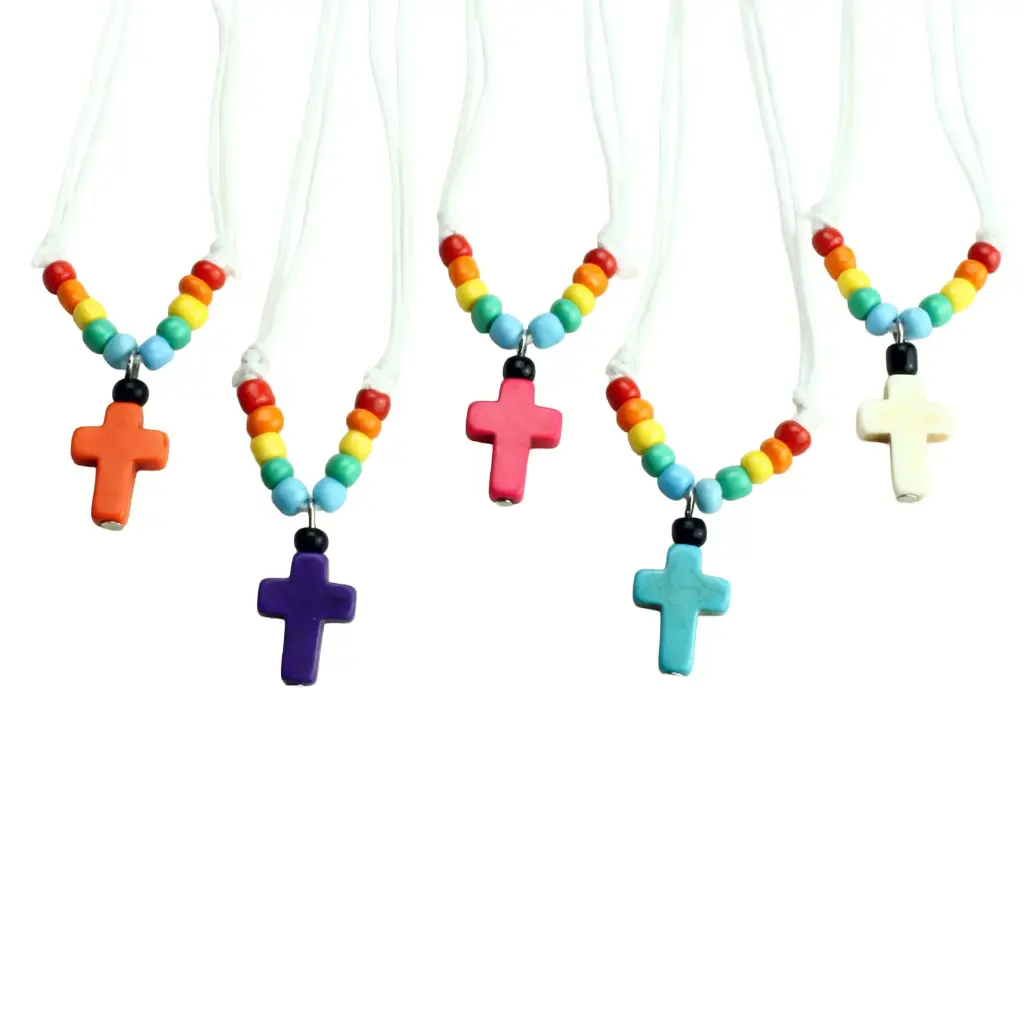 Cordon avec croix - assorti couleur (16x12mm)