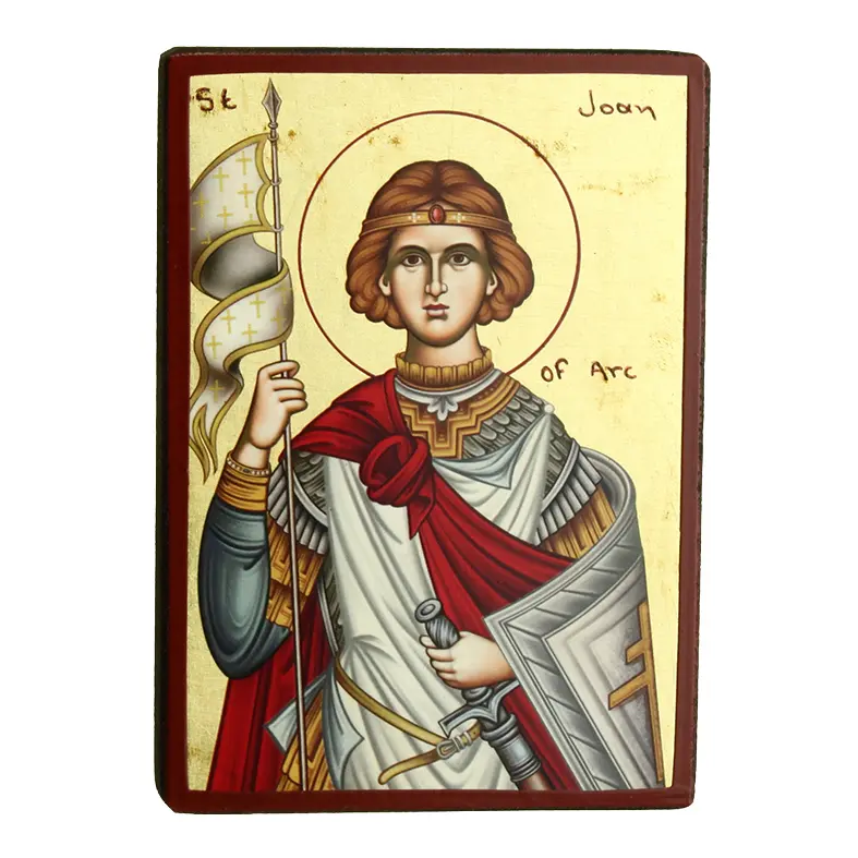 Icône lithographie/platte - Ste Jeanne d'Arc (95x135mm)