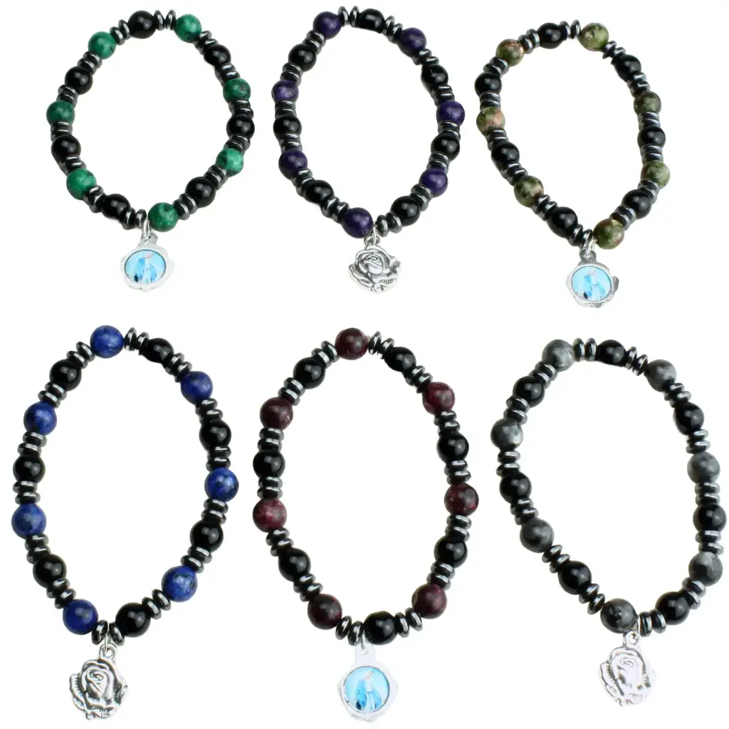 Bracelet/elastic - Hematite assorted (Ø8mm)