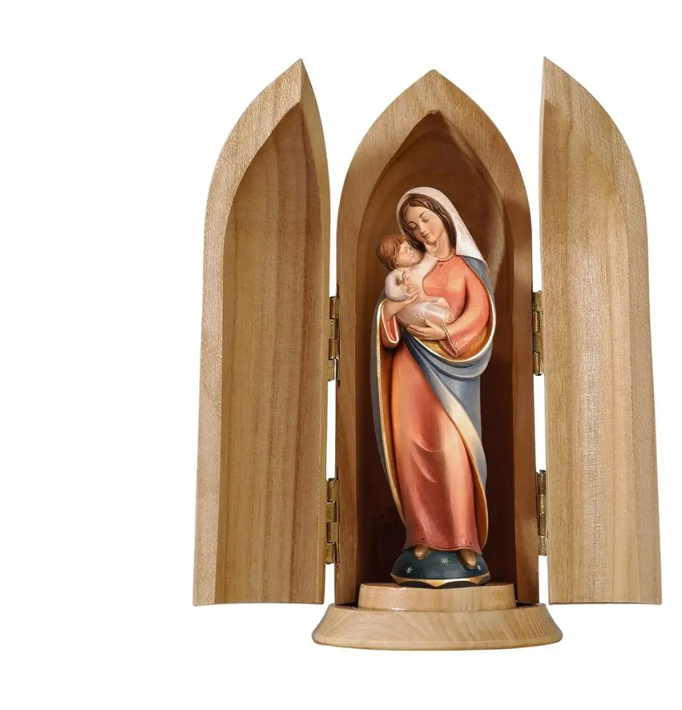 Our Lady with child/Nische - 10cm - wood/color