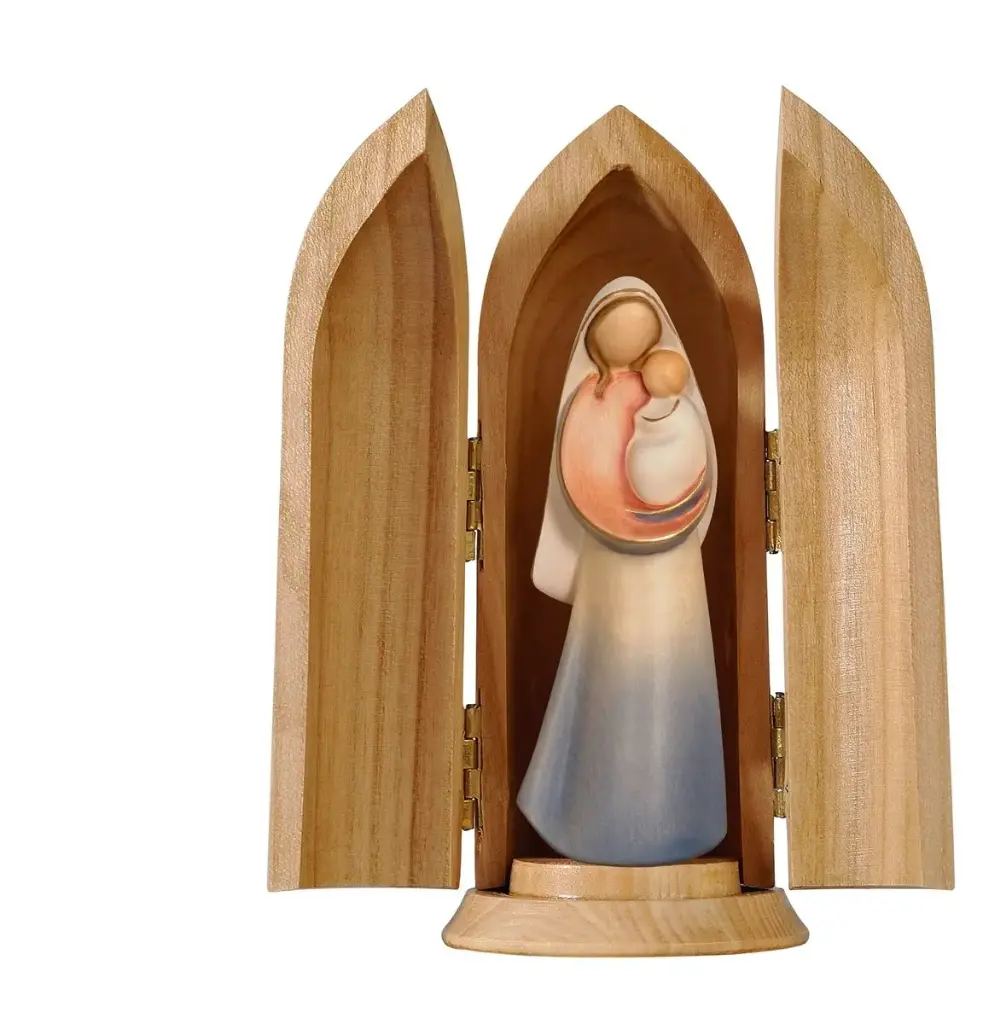 Our Lady with child/Nische - 10cm - wood/color