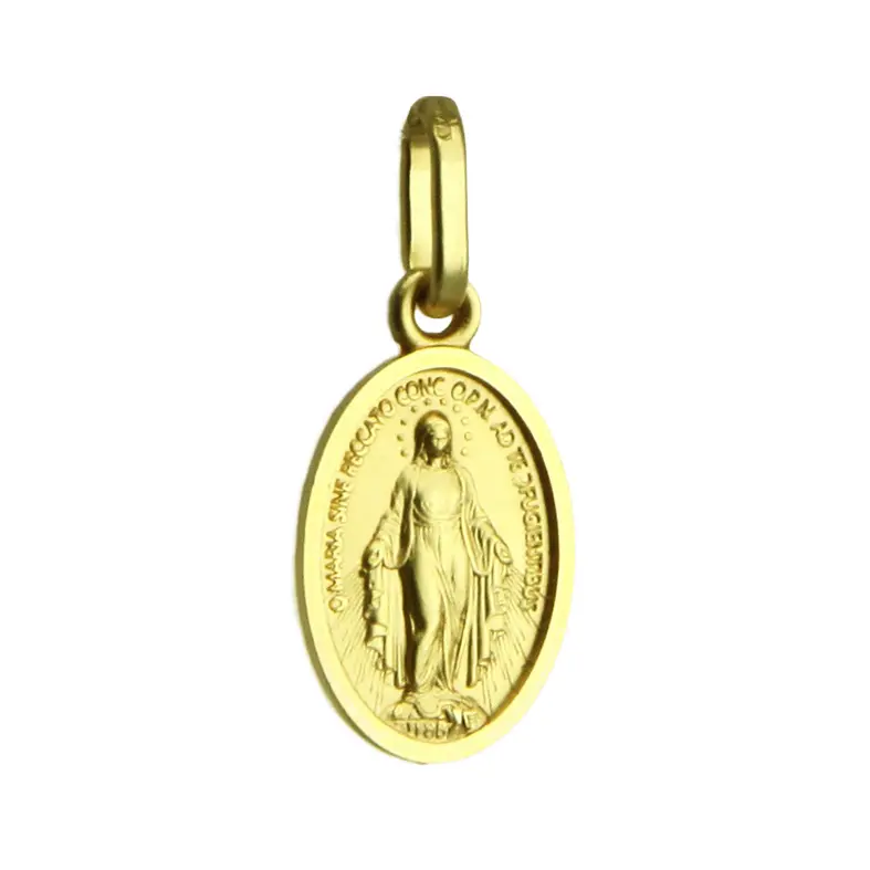 Medaille OLV Wonderdadig - zilver 925‰ verguld ovaal/boord (9x14mm) 