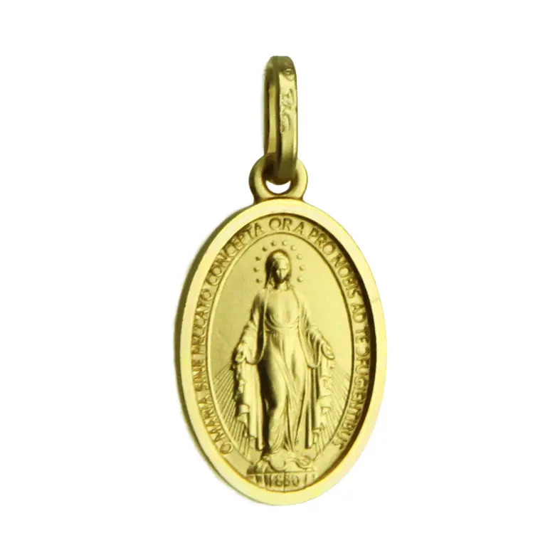 Medaille OLV Wonderdadig - zilver 925‰ verguld ovaal/boord (12x17mm)