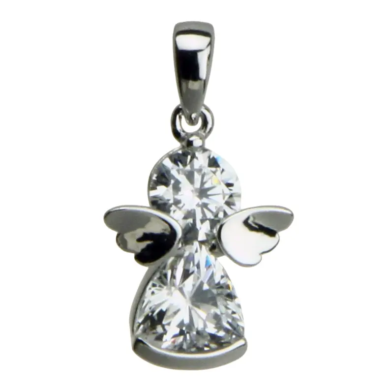 Ange pierre strass - Ag 925‰ rhodié (11x13mm)