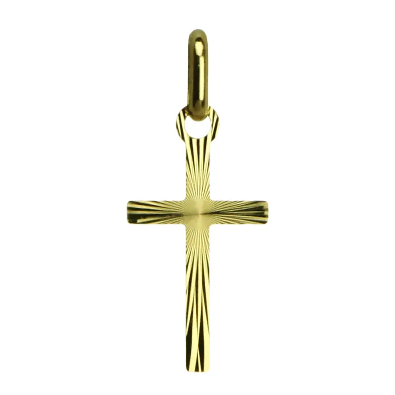 Kruisje fijn/stralen- Ag 925‰ Pl-goud (9x15mm)