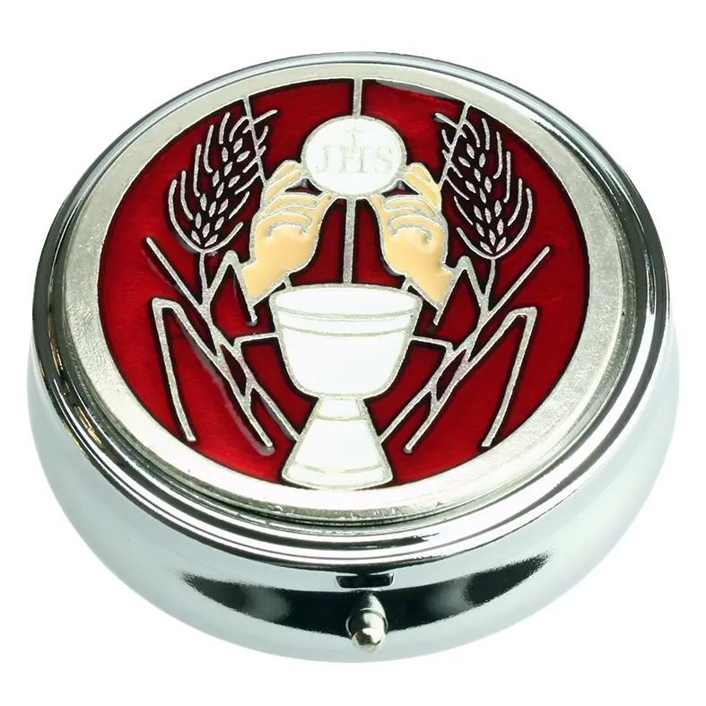 Hostiedoosje 'Kelk'/rood- D 40mm