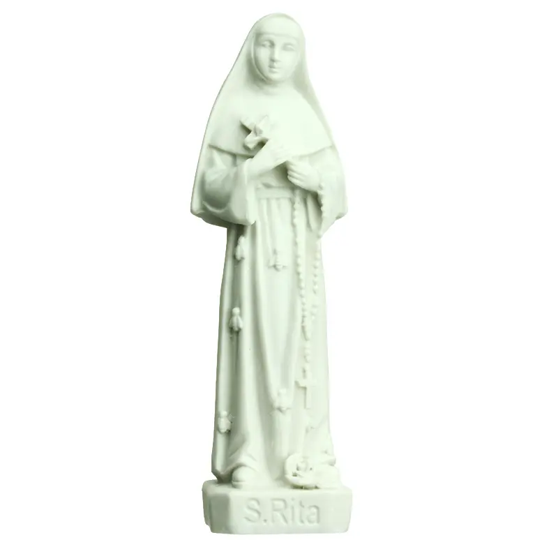 Beeld H.Rita/bijen - kunsthars/wit - 12cm