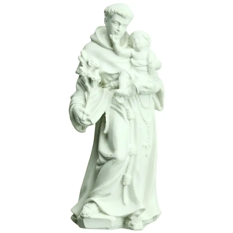Statue Hl.Antonius - polyresine/weiss - 12cm