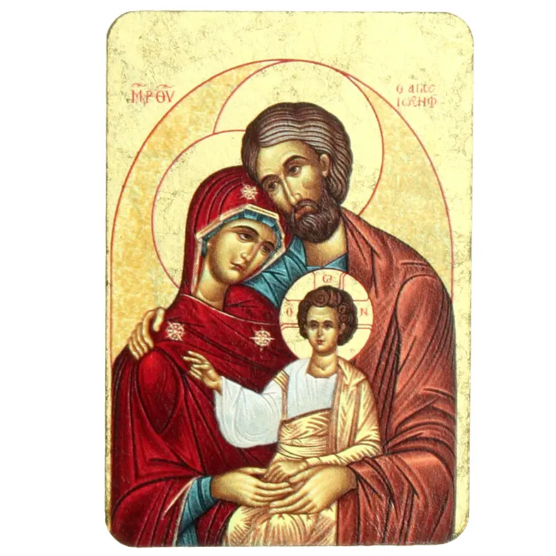 Magneet ikoon/hout - 55x80mm - H. Familie