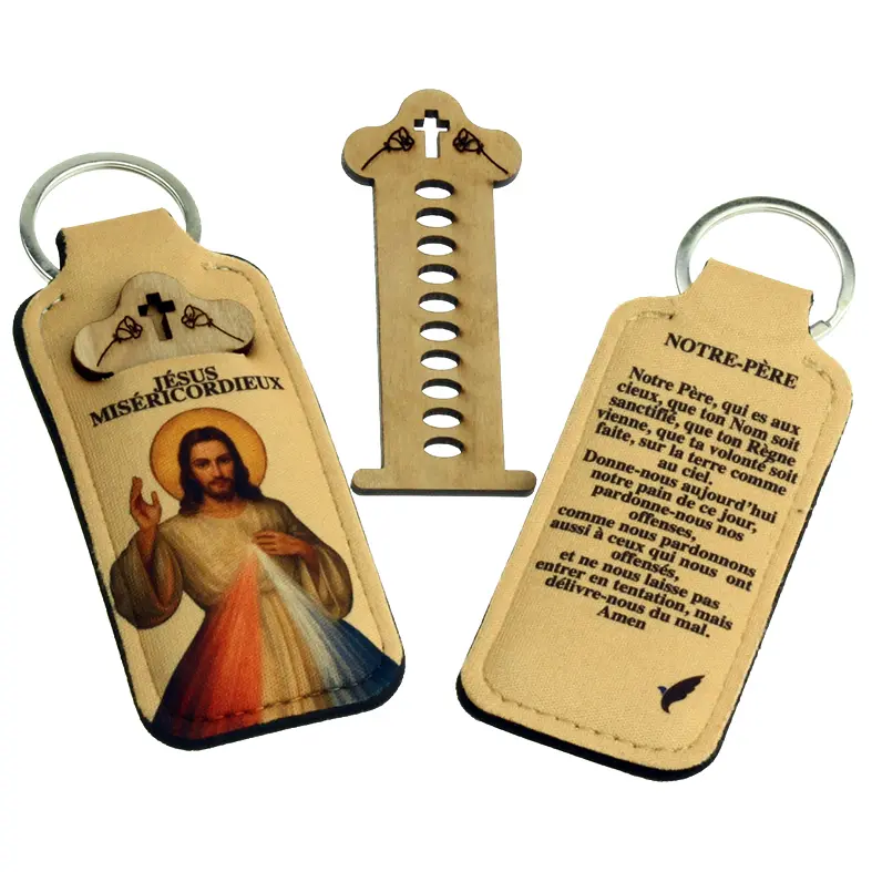 Porte-clef - Christ Faustine/NP - tissu (40x110mm)