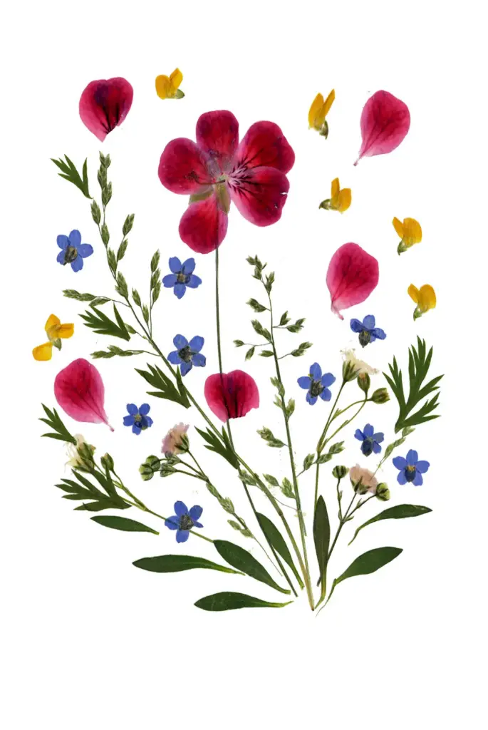 Dubbelkaart serie 'Fleurs séchées' - model 011 - 10x15cm + envel.