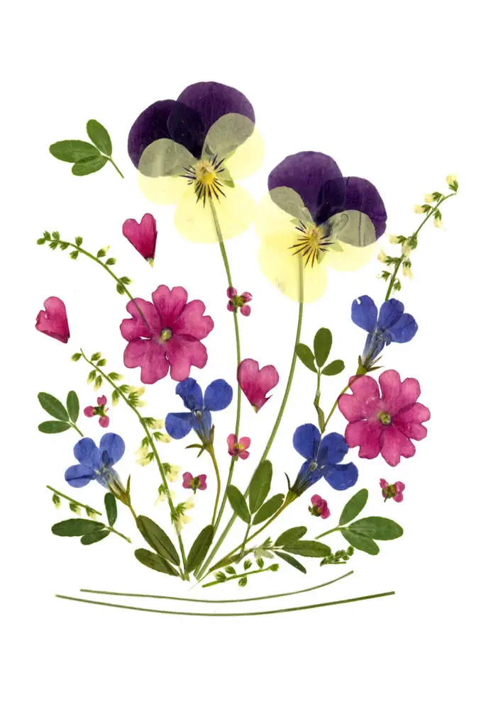 Carte double série 'Fleurs séchées' - model 012 - 10x15cm + envel.