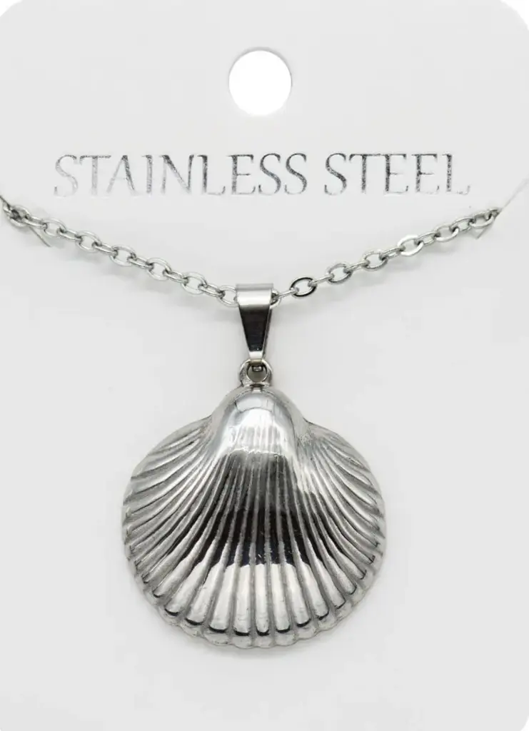 Chaîne (48-55cm)  avec coquille 25mm - en inox