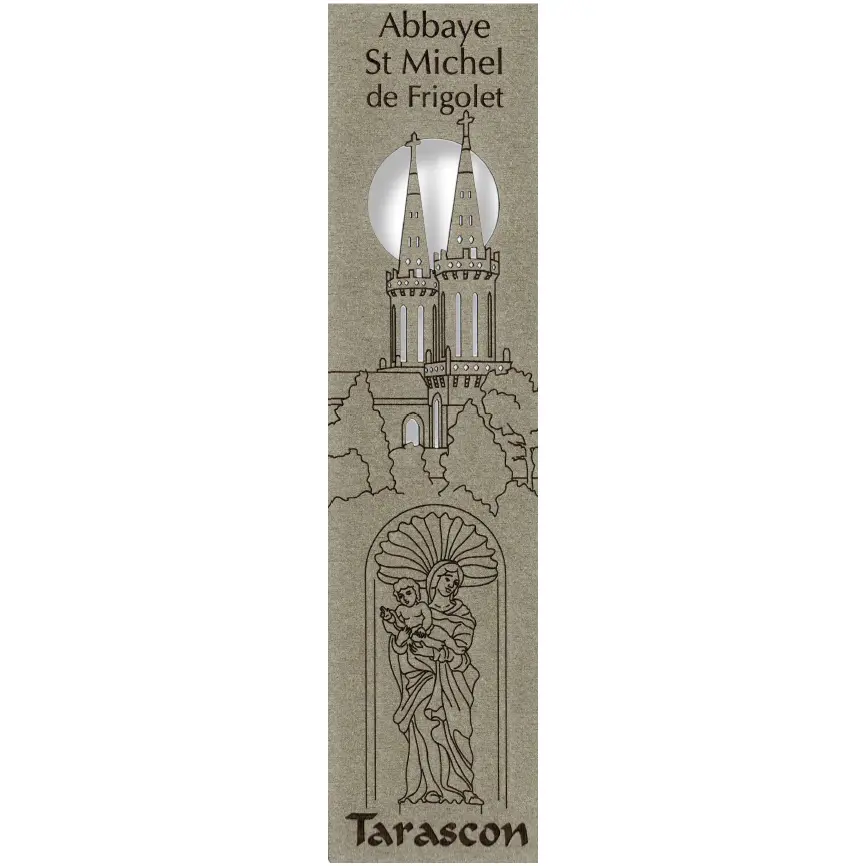 Bladwijzer gelaserd - Abdij St Michel de Friglot/Vierge - assorti (52,5x210mm)