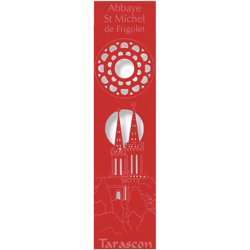 Bladwijzer gelaserd - Abdij St Michel de Friglot/Eglise - assorti (52,5x210mm)