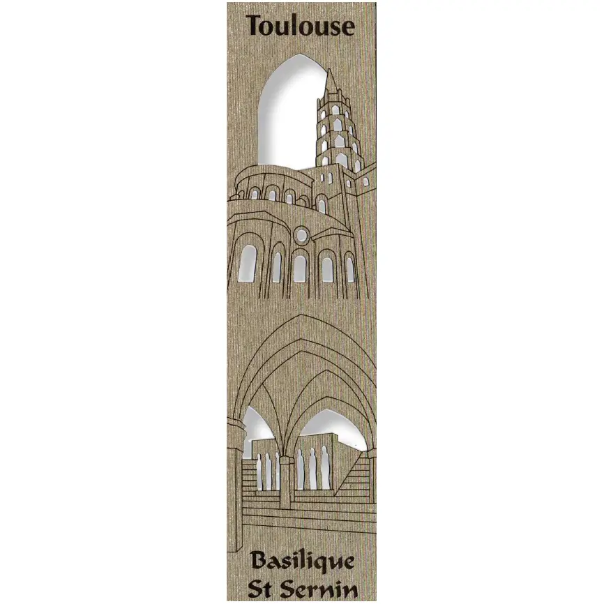Bladwijzer gelaserd - Basilique St Sernin/Toulouse - assorti (52,5x210mm)