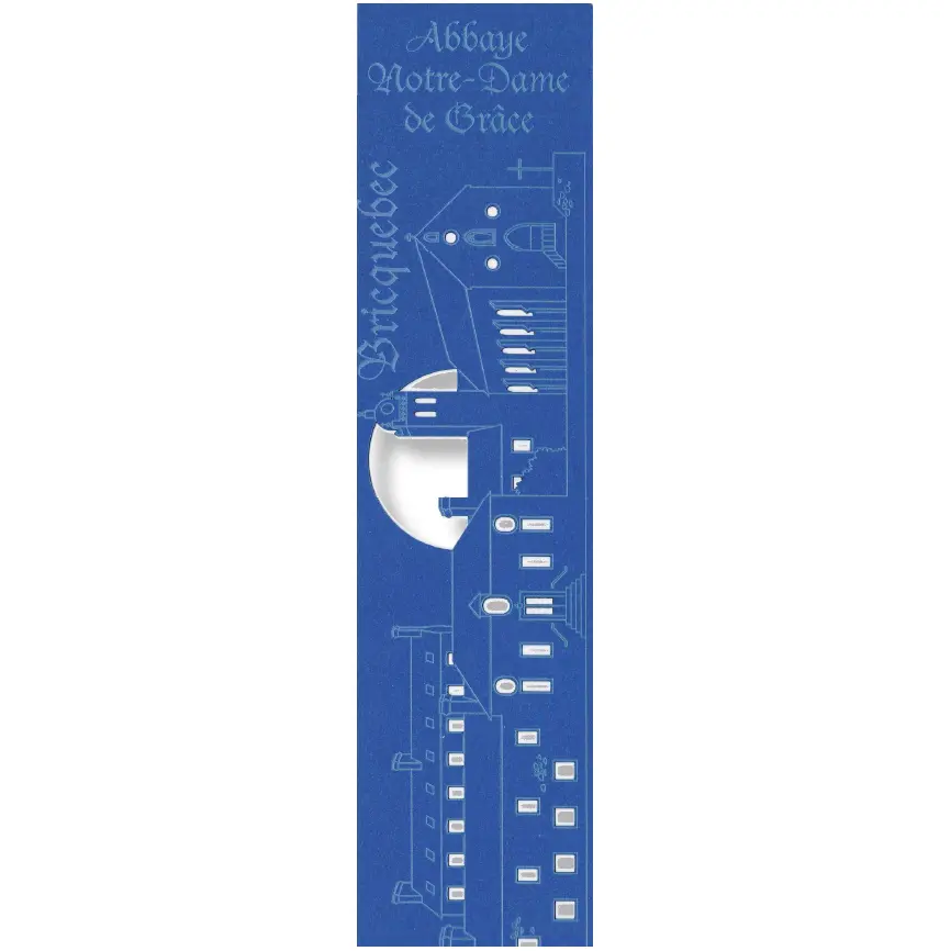 Marque-page découpé - Abbaye ND de Grâce/Bricquebec - assorti (52,5x210mm)