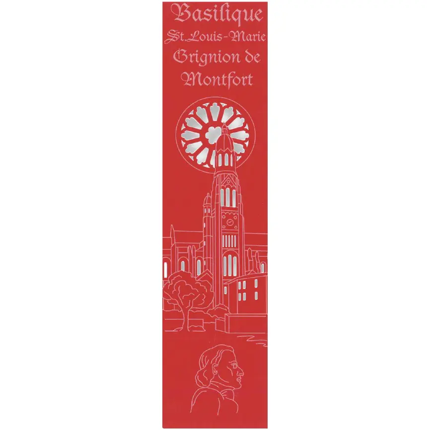 Marque-page découpé - Basilique St Louis-Marie Grignon de Montfort - assorti (52,5x210mm)