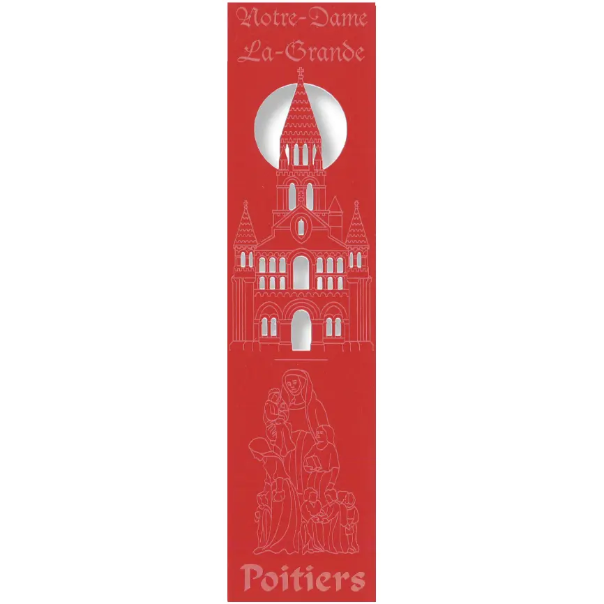 Bladwijzer gelaserd - Notre-Dame La-Grande/Poitiers - assorti (52,5x210mm)