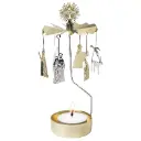 Photophore Rotant- Groupe de Noël doré/argenté - 16cm