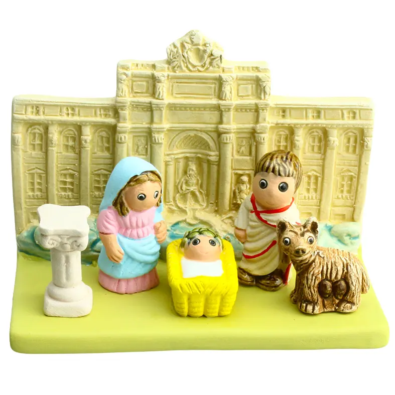 Crèche du monde 'Italie/ Trevi Rome' - 7x9cm