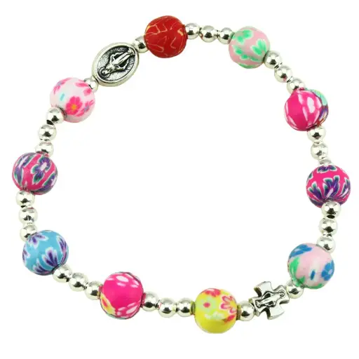 [ARM-05EL8GOM] Kinderarmband/tientje op ketting - multicolor, gom (Ø9mm)
