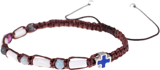 [ARM-72BD012] Bracelet/corde - dizainier - nacre/turquoise