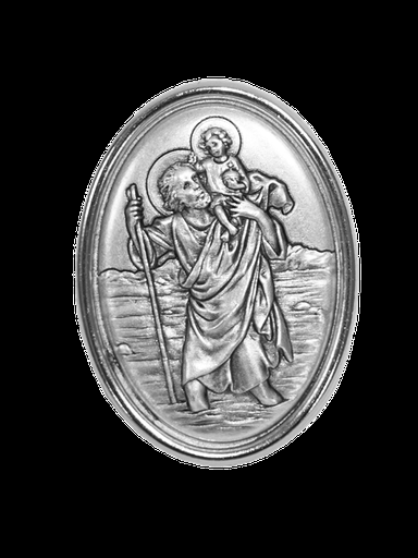 [ATM-54KRI2366] Automagneet ovaal/vernikkeld -  St Kristoffel - 35mm