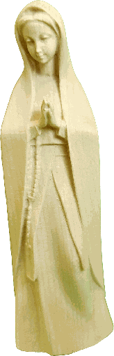[BLD-07OLB12N] Statue Notre-Dame en prière/moderne - sculpture sur bois/nature (12cm)