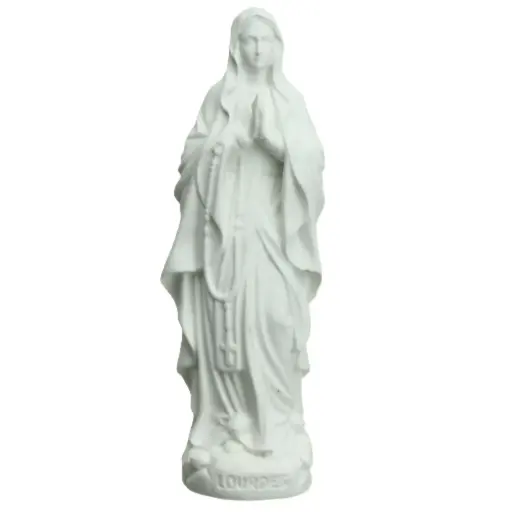 [BLD-35LOU09WT] Statue N.D. Lourdes - résine/blanche - 9cm