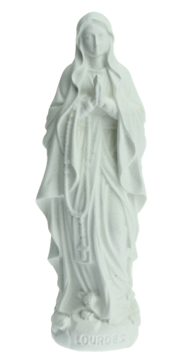 [BLD-35LOU09WT] Statue N.D. Lourdes - résine/blanche - 9cm
