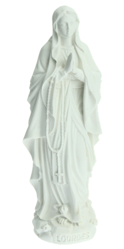 [BLD-35LOU12WT] Beeld Lourdes - polystone/wit - 12cm
