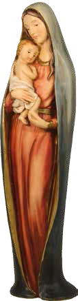 [BLD-47OLK15M93] Statue Madonna mit Kind/modern - polystone - 15cm