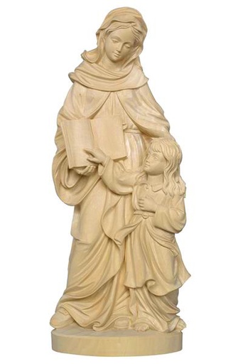 [BLD-57ANN12N] Statue Ste Anne - bois sculpté/natur - 12cm