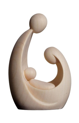 [BLD-57FAD10N] Statue Ste Famille/moderne - bois sculpt/natur - 10cm