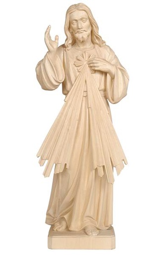[BLD-57FAU12N] Statue Christ Miséricorde - bois sculpt/natur - 12cm