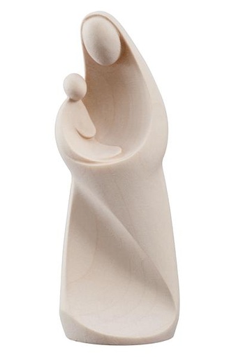 [BLD-57MAD12N] Statue Vierge et enfant/modern - bois sculpté - 12,5cm