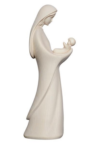 [BLD-57MAG10N] Beeld Madonna/kind - houtsnij/natuur - 10cm