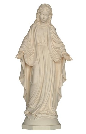 [BLD-57WON12N] Statue Vierge Miraculeuse - bois sculpt/nature - 12cm